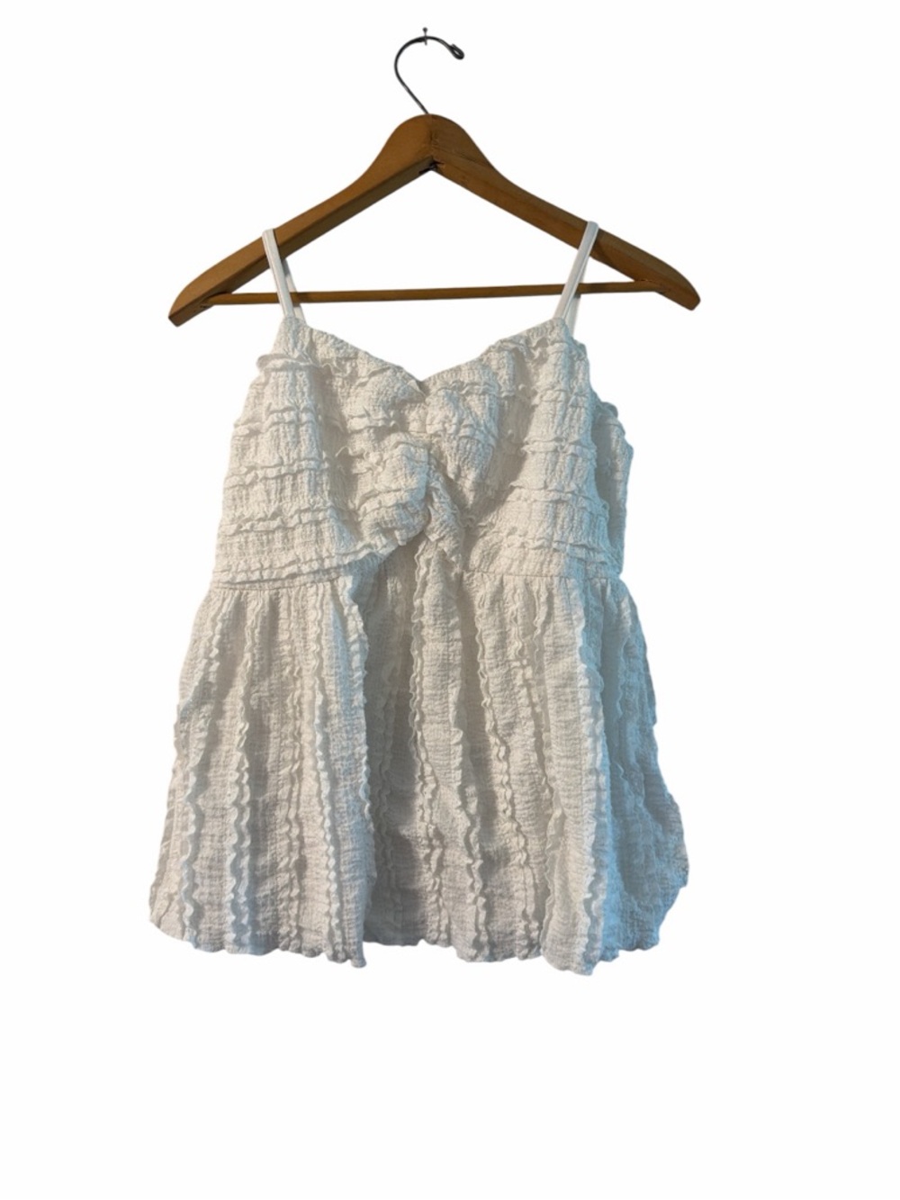 Model Off Duty ZESICA Smocked Babydoll Cami Top white Size L